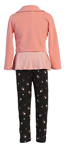 Image of iGirlDress Girls 4 Pieces Pant Set Long Sleeve Jacket Necklace Floral Plaid Pant 4-16