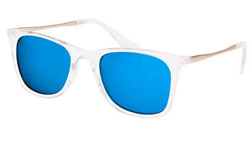 TheWhoop Stylish Transparent Frame Design Mirror Goggles Rectangular Sunglasses For Men, Women, Boys, Girls