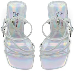 Call It Spring Women's Angelic Heeled Sandal, Silver, 9 | Image 5