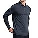 Mens Golf Shirt Performance Dry Fit Moisture Wicking Sport Long Sleeve Striped Golf Polo Shirts for Men