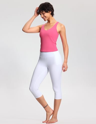 Image of THE GYM PEOPLE Women's Longline Sports Bra Wirefree Padded Workout Yoga Tank Top