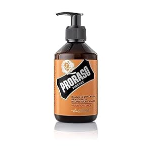 Proraso Baardbalsem, hout en specerijen, 300ml, geurend voor mannen verzacht, beschermt verlicht jeuk ongemak, Made in Italy, Clear