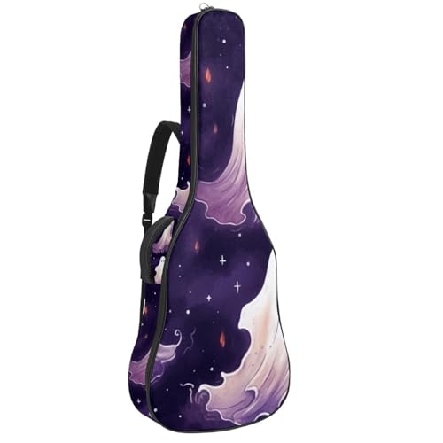 Housse pour guitare acoustique violette Halloween 106,7 cm à double bandoulière