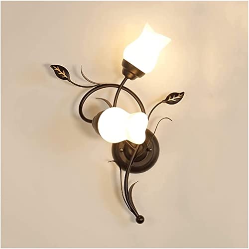 Aplique de pared rústico E14 con base de metal negro para iluminación interior en salón