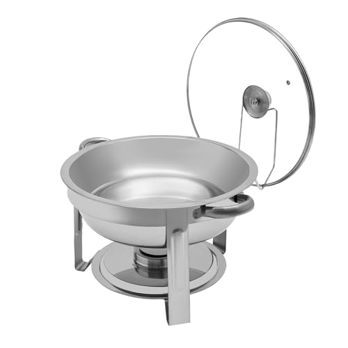 5QT Chafers und Buffetwärmer, Chafing Dish Buffet Set, runder Edelstahl-Speisenwärmer für Hotelbuffets, Catering, Empfänge Lebensmittelpfanne und Kraftstoffhalter