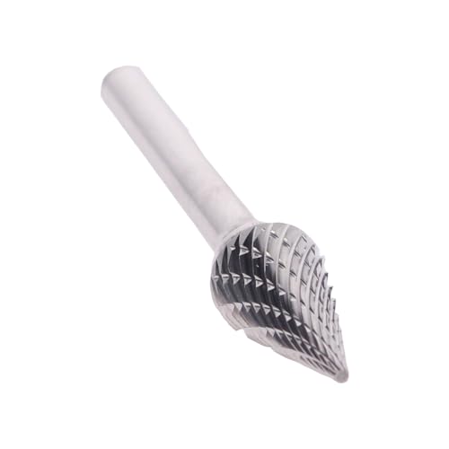Image of Drill America SM-2 Carbide Burr /Rotary File Cone Pointed End Double Cut for Die Grinder 1 /4 inch Dia. x 3 /4 inch Cut Length with 1 /4 inch Shank and 2 inch Overall Length, DUL Series