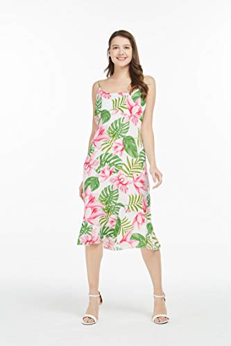 Image of Women's Hawaiian Mermaid Ruffle Dress Signature Prints | Mermaid Silhouette; Ruffle Hem; Soft Rayon Fabric; Signature Floral Prints; Resort Vacation Style