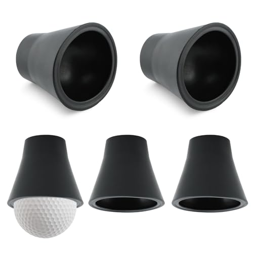 Bibabala 5pcs Golf Ball Retriever, Quick-Install Golf Ball Picker, Swing Handle Suction Cup Portable for Putter(Black)