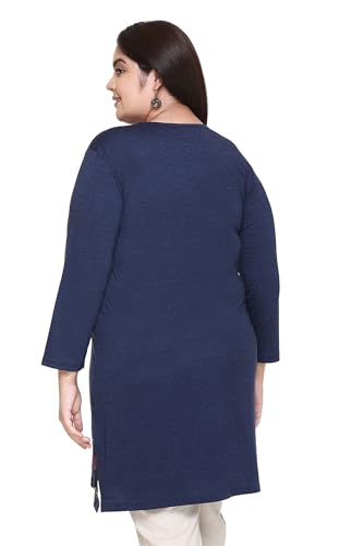 Image of In Love Women's Plus Size Printed Long Tops, Round Neck 3 /4 Sleeve Relaxed Fit Longline T-Shirt Tunic