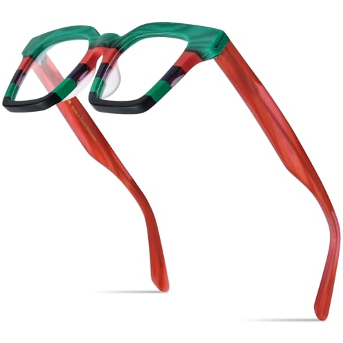 Image of HEPIDEM Matte Multicolor Acetate Glasses Frame Men Vintage Square Eyeglasses Optical Spectacles 9289