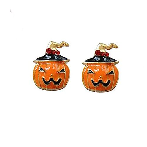 CALLARON Elegant Pumpkin Earrings Halloween Costumes Red Pair Fashion Accessories