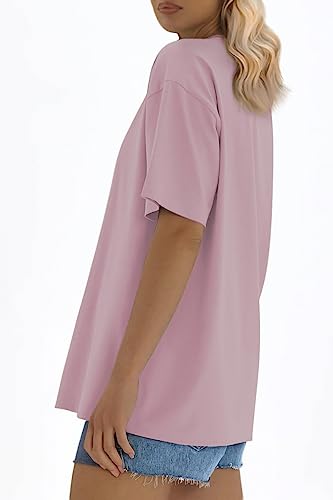ATHMILE Womens Oversized T Shirts Loose Fit Crewneck Short Sleeve Tops Summer Casual Blouse 2025 Y2K Basic Tee Beach3