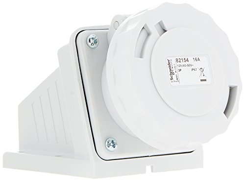 Schneider Electric 82154 Socle Prise SAIL. 16A 3P 40-50V IP67 5 Blanc
