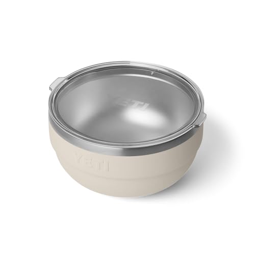 YETI Rambler Bowl, Vacuum Insulated, Stackable and Nestable Stainless Steel Bowl with Lid, 2 Quart, Cape Taupe
