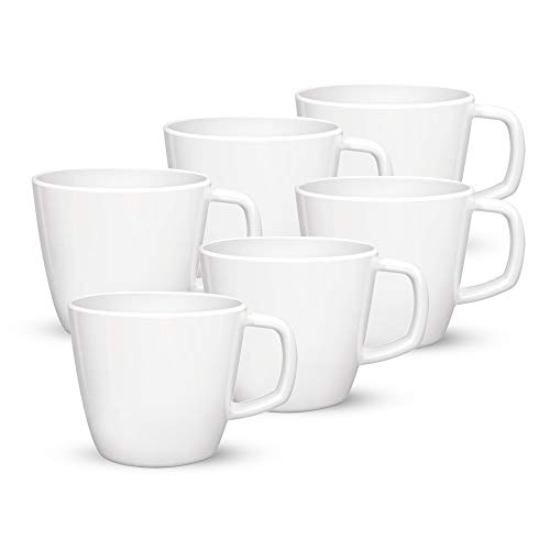 Milton Vector Melamine Mug Set of 6, 100 ml, White