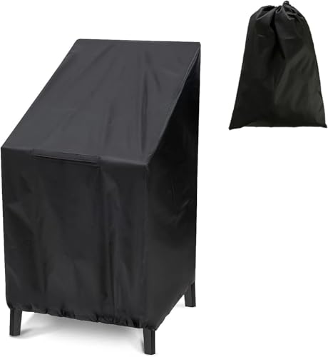 ACTIUSIS Housse de Chaise de Jardin, Housse de Chaise empilable, Housse de Protection Anti-poussière en Tissu Oxford 210D, pour chaises empilables, chaises de Balcon, 65 x 65 x 120 cm