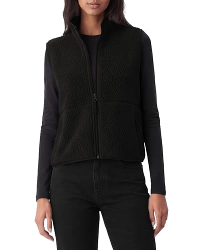 Gacaky Womens Sleeveless Cropped Fleece Vest Warm Sherpa Casual Zip Vest Fall Winter Lightweight Cozy Outerwear with Pockets Black XL