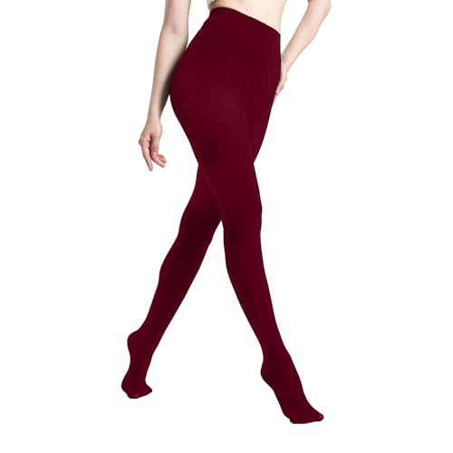 Image of MATHACINO Women's 80D Solid Color Soft Semi Opaque Pantyhose Colored Tights High Waist Womens Tights