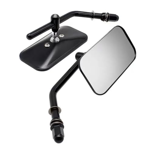 Espejos retrovisores para Harley Fatboy con acabado rectangular cromado resistente para ruta 4