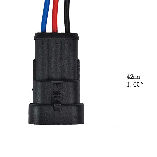 MUYI 5 Kit 3 Pin Way 18 AWG Waterproof Connector Wire 1.5mm Series Terminal Connector Plug Black