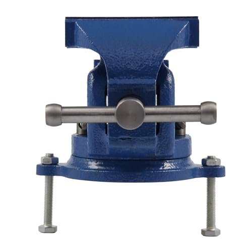 CROWNSHOP Bench Vice for Workbench Bench Vise with 360 Degrees Swiveling Table Vice Base Cast Iron Workshop Vise for Workshop Factory (4 Inch) 4 CROWNSHOP Bench Vice for Workbench Bench Vise with 360 Degrees Swiveling Table Vice Base Cast Iron Workshop Vise for Workshop Factory (4 Inch) - Image 4