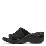 BZees Womens Dynasty Bright Wedge Sandal Black Sparkle Knit 9 M