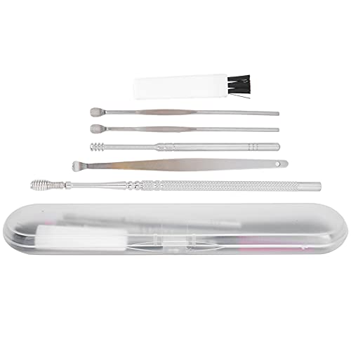 Juego de limpiador de orejas de acero inoxidable de Kuuleyn, espiral de cera para orejas de oído, herramientas de limpieza de orejas para la oreja para adultos y niños, uso