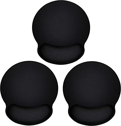 Ergonomic Mouse Pad 3 Pack With Wrist Rest Support, Round Gaming Mousepad With Smooth Lycra Surface & Non-Slip Rubber Base For Computer, Laptop, Office, Comfortable Memory Foam For Wrist Cushion #TOP19