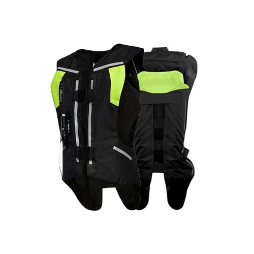 LMLTOP Motorcycle Airbag Vest Light Weight Airbag Vest High Visibility Suitable for All Seasons for Horse Riding (Color : Black, Size : XX-Large)