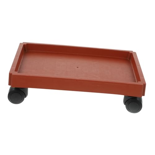 Holibanna Movable Plant Tray with Wheels Convenient Rolling Planter Trolley for Use Durable Plant Stand for Houseplants Garden Decor