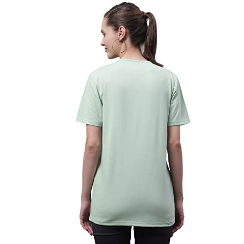 Image of Mack Jonney Women V Neck Cotton Solid Regular Fit T-Shirt-V Anthraa 001-P