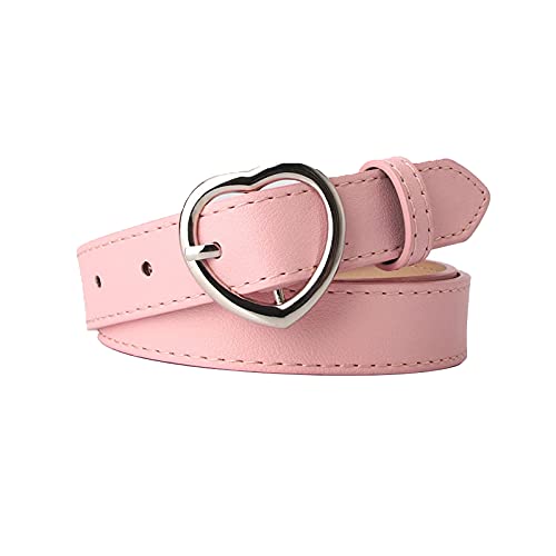 AWOCAN Fashion Women PU Leather Belt with Heart Shaped Buckle for...