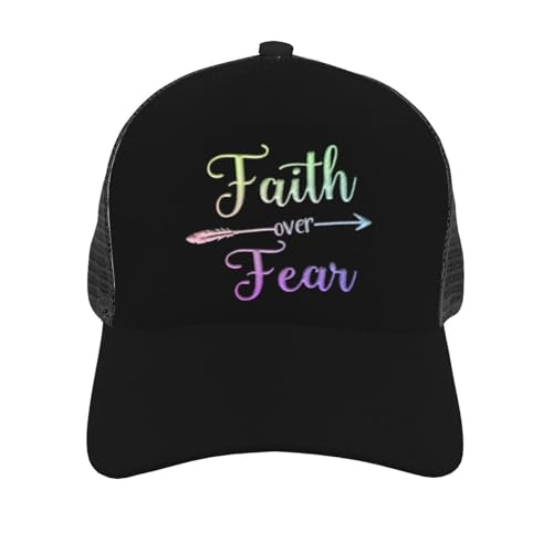 Faith Over Fear Mesh Baseball Cap - Classic Adjustable Peak Cap, Trucker Hat for Men & Women2
