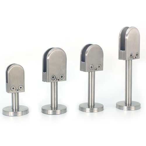 IMIKEYA Soporte para Estante de Vidrio Acero Inoxidable 201 Pequeño con Varilla 14x80 Mm Clip de Vidrio Fijación para Mamparas y Barandillas