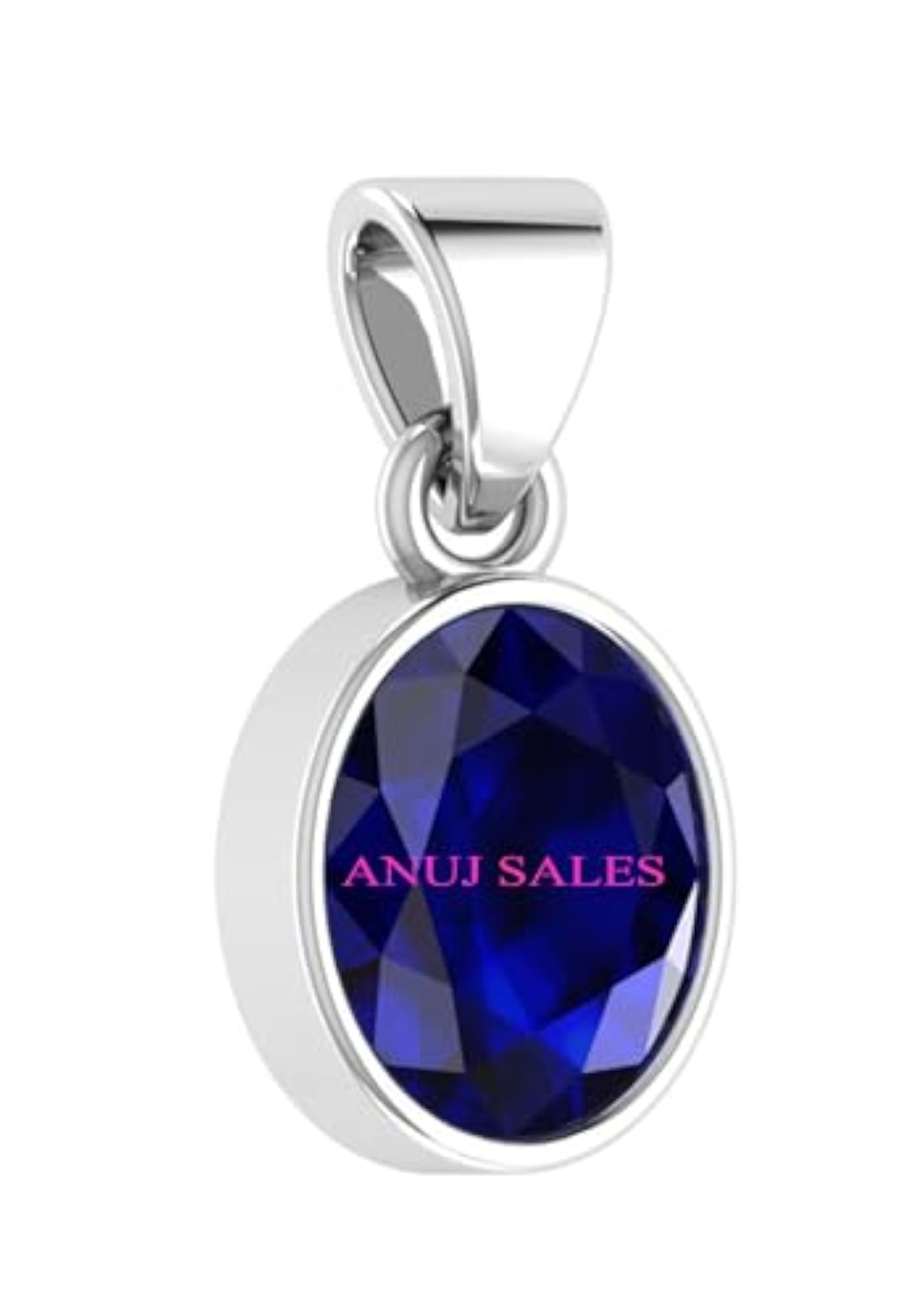 15.20 Ratti Blue Sapphire Silver Locket, Certified Natural Gemstone
