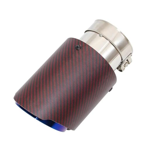 Tuyaux d'échappement voiture en fibre de carbone mat et acier rouge pour une finition esthétique
