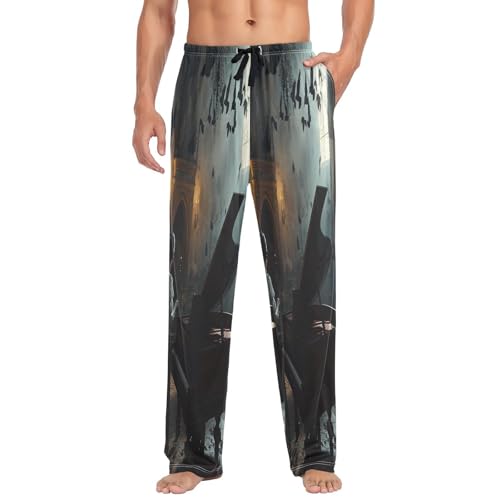 Pantalon de pyjama pour homme avec poches pour un vêtement de nuit pratique et ajustable