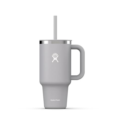 Hydro Flask - Travel Tumbler - Vaso de viaje 946 ml (32 oz) con tapa de pajita presionable cerrable - Acero inoxidable - Aislamiento al vacío de doble pared - Tapa resistente a salpicaduras - Birch