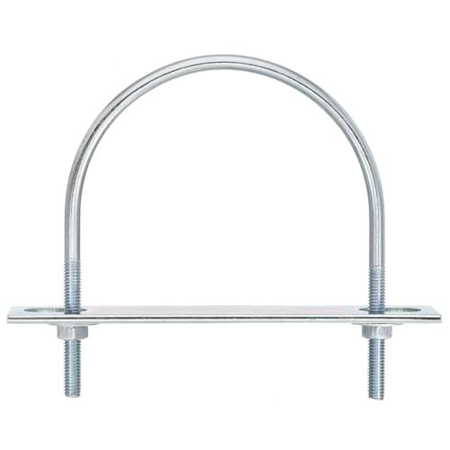 Image of uxcell Round U-Bolts, 6 Set 95mm Inner Width 110mm Length M6 Zinc-Plated Carbon Steel U Clamp Bolt with Nuts and Plates, for Boat Trailer