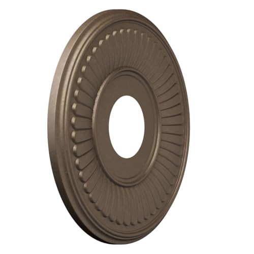 Image of Ekena Millwork 13 inchOD x 3 1 /2 inchID x 3 /4 inchP Berkshire Thermoformed PVC Ceiling Medallion (Fits Canopies up to 5 3 /4 inch), UltraCover Satin London Grey