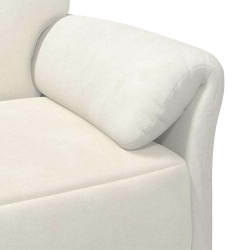 Sofá de 1 plaza crema con terciopelo y patas de metal, sillón de 88x83x95 cm 7