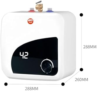 FVSTR Electric Hot Water Heater 120/240V Small Compact Tank Storage,Rv Tr 2.7 Gallon Trailer 1.5KW Kitchen Instant Under Sink Counter Cupboard, Point of Use RV Stainless Steel Water Hose