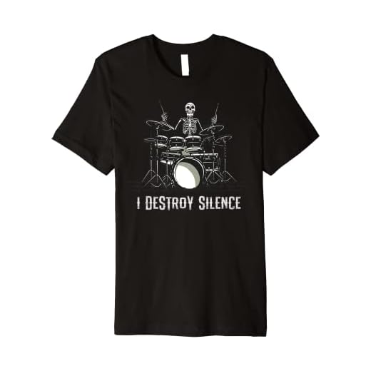 Skeleton Drummer Skull Drum Set Metal Rock Band Premium T-Shirt
