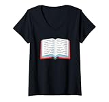 Mujer Disfraz de Libro Abierto Camiseta Cuello V