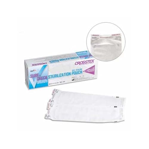 Crosstex SCS25 Sure-Check Sterilization Pouches, 3.5" x 9" Size (Pack of 500)