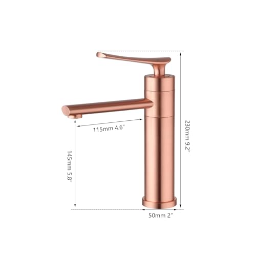 Robinet mitigeur en laiton noir mat et or rose pour vasque design