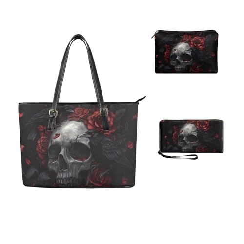 Novelty Handbag Wallet Purse for Women,Handbag Wallet Combo Personalized Hobo Bag Work Tote Bag with Wallet Set2