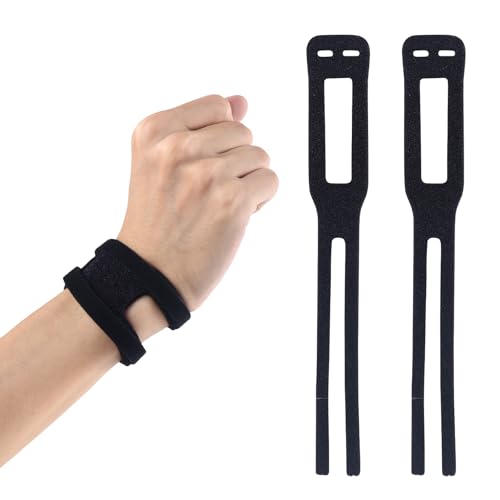 DOCEPERT TFCC Handgelenkbandage 2 Stück verstellbare Handgelenkstütze atmungsaktive dünne Sport-Handgelenkbandage entwickelt für Basketball Fitness Yoga und Gewichtheben Einheitsgröße (schwarz)