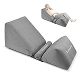 Portabuddy 無呼吸用ウェッジ枕 - 膨張式調節可能な睡眠サポート、成人用いびき防止体位保持具、ベッド / ソファー用携帯旅行枕​