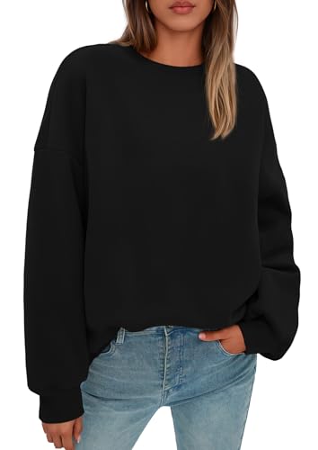 PRETTYGARDEN Sweatshirt for Women Oversized Crewneck Long Sleeve Pullover Fleece Top 2025 Fall Winter Fashion Outfits Clothes